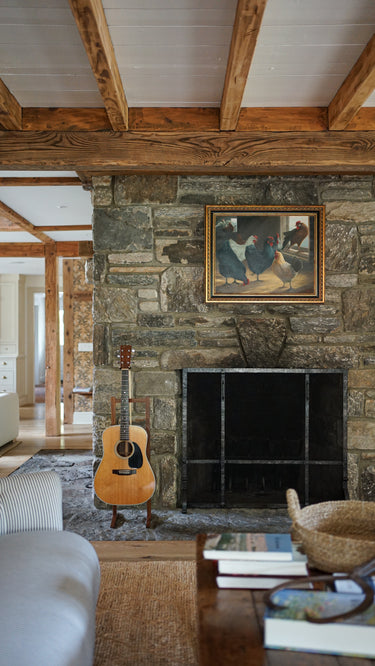 music room interior design with single guitar stand