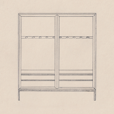 muir non humidified guitar display cabinet design drawing