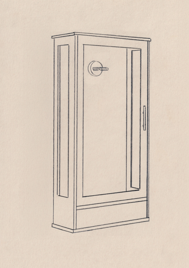 humidifed wall mount guitar display cabinet drawing 