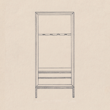 small muir non humidified guitar display case design drawing